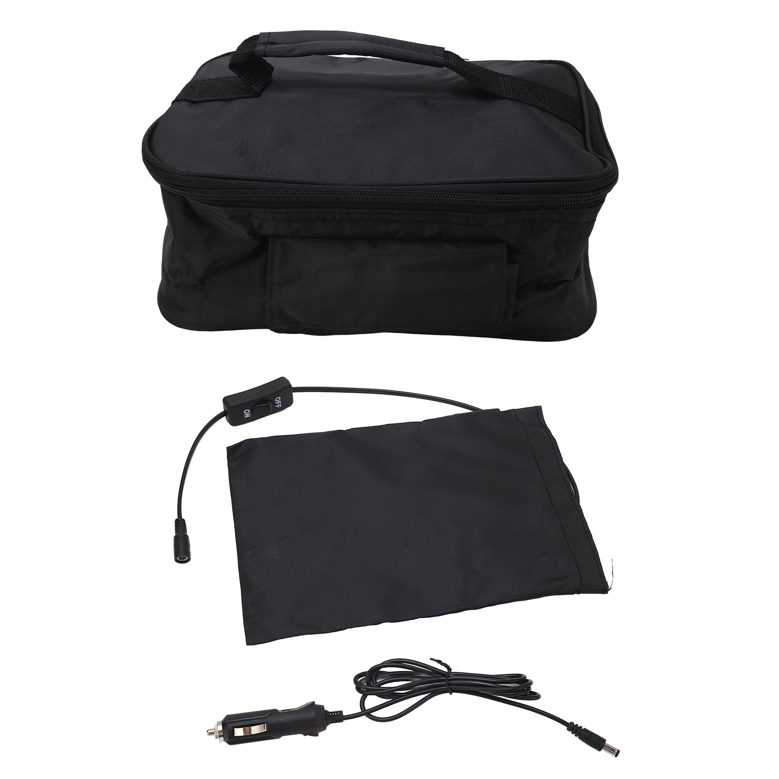 Portable Mini Car Microwave 12V Electric Oven Fast Heating Picnic Box for Travel Camping Food Cooking Black