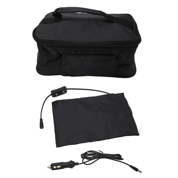 Mini microondas portátil para coche, horno eléctrico de 12 V, calentamiento rápido, caja de picnic para viajes, camping, cocina, color negro