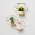 thumbnail image 4 of Shifsh Iron Storage Holder Wall-mounted Multifunctional Nordic Style Geometric Firm Hexagonal Shelf for Home Shifsh 217.82g Black M, 4 of 6