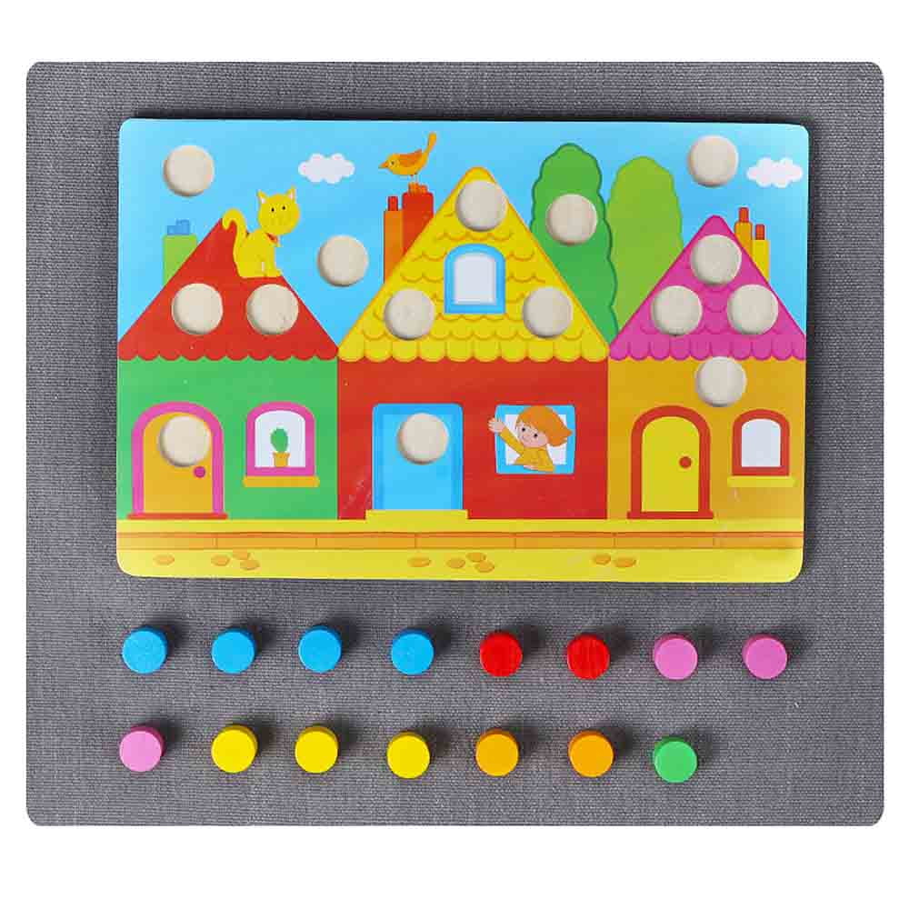 AKDSteel Wooden Balancing Cactus Toy Rainbow Wooden Tree Stacker Colorful Blocks Cactus Toy for Kids and Toddlers Letter Cactus