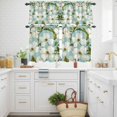 thumbnail image 3 of Whie Gardenia Kitchen Curtains Valances and Tiers Set of 3 Watercolor Spring Flower Hand-painted Green Tier Curtains and Valance with Rod Pocket for Small Windows, 27.5"x36", 3 of 9