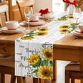 thumbnail image 5 of Yellow Sunflowers Table Runner 90 Inches, Farmhouse Floral Rustic Botanical Grey Wood Bed Runner Dresser Scarves Tabletop for Indoor Outdoor Parties/Ceremony/Banquet, 13" x 90", 5 of 9