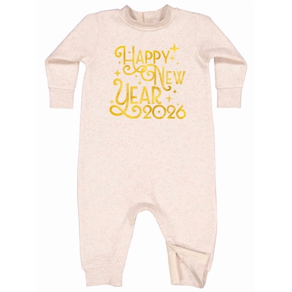 Inktastic Happy New Year 2026 Baby Fleece Romper