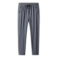 thumbnail image 2 of Men's Stretch Active Pants Casual Fashion Drawstring Pants Outdoor Comfy Lightweight Travel Hiking Work Pants with Zipper Pockets Dark Gray M, 2 of 7