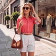 thumbnail image 6 of Womens Striped Button Down Shirts Casual Long Sleeve Collared Blouse Loose Fit Work Office Tops, 6 of 9