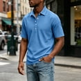 thumbnail image 2 of akafmk Mens Dress Shirts Short Sleeve Collared Shirt Waffle Knit Golf Business Casual Work Shirts Summer Clothes, Size M, 2 of 6