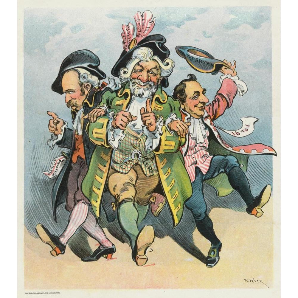 Udo Keppler 12x13 Black Modern Framed Museum Art Print Titled - They Will Dine in Honor of Jefferson (1899)