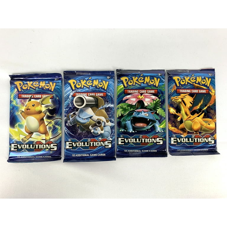Pokemon Cards - XY Evolutions - 4 Booster Packs Lot Set (1 of each