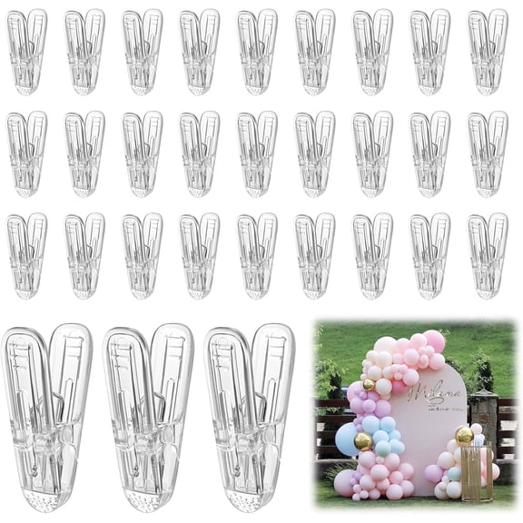 Balloon Arch Clips Plastic Spring Clamps 2.4 Inch Heavy Duty Clip for Balloon Arch Kit Birthday Decoration Crafts Backdrop Woodworking Photography Studios (Transparent)