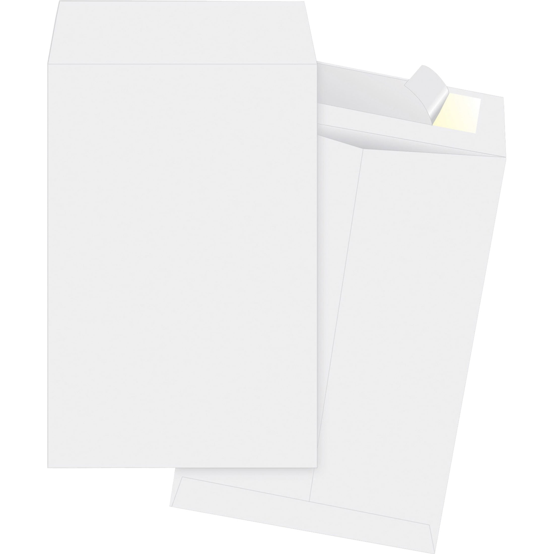 Business Source, BSN65699, Tyvek Openend Envelopes, 100 / Box, White