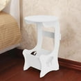 thumbnail image 5 of Bedside Table Night Stand Round Mini Coffee Table Sofa Side Table Simple Tea Desk for Living Room Bedroom Easy to Install Elegant Storage for Indoor Use 17x11x11in(D), 5 of 6