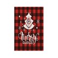 thumbnail image 1 of Flmtop Christmas Banner Polyester Double-sided Red Plaid Christmas Flag for Home, 1 of 11