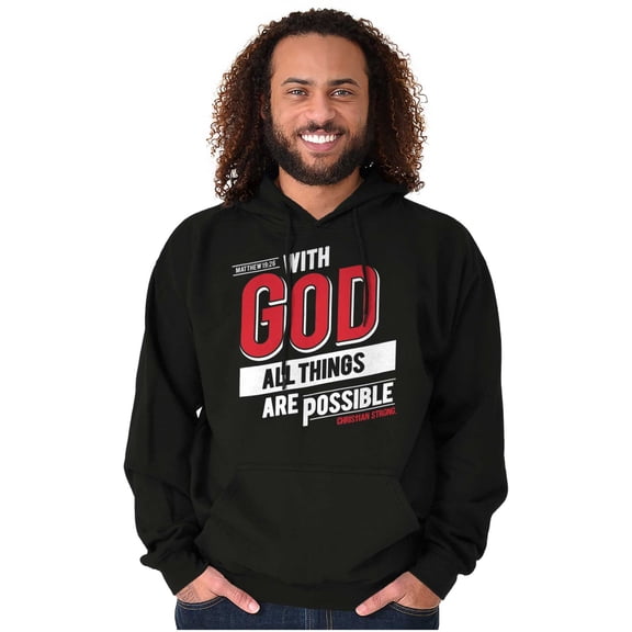 With God All Things Are Possible Unisex Plus Fleece Graphic Hoodie Brisco Brands 4X