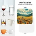 thumbnail image 6 of Yiaed Field Style Bicycle Young Sunflower Print Leather Coasters for Drinks - Cup Coasters Coffee Table Kitchen Table Bar, Home & Office Gifts Handmade Drink Coasters-Square, 6 of 6