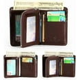 thumbnail image 3 of MANBANG Tarjetero Plegable de Cuero Genuino con Cierre y Bolsillo para Monedas, 3 of 7
