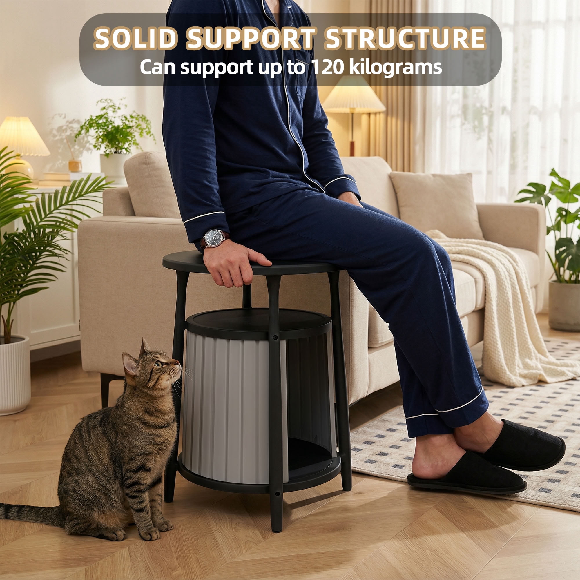 MAYEERTY Multi-Functional Cat House, Versatile Storage Coffee Table Side Table for Living Room
