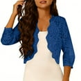 thumbnail image 6 of Oplxuo Women's Lace Shrugs, 3/4 Sleeve Bolero Sheer Floral Top Cardigan, 6 of 6
