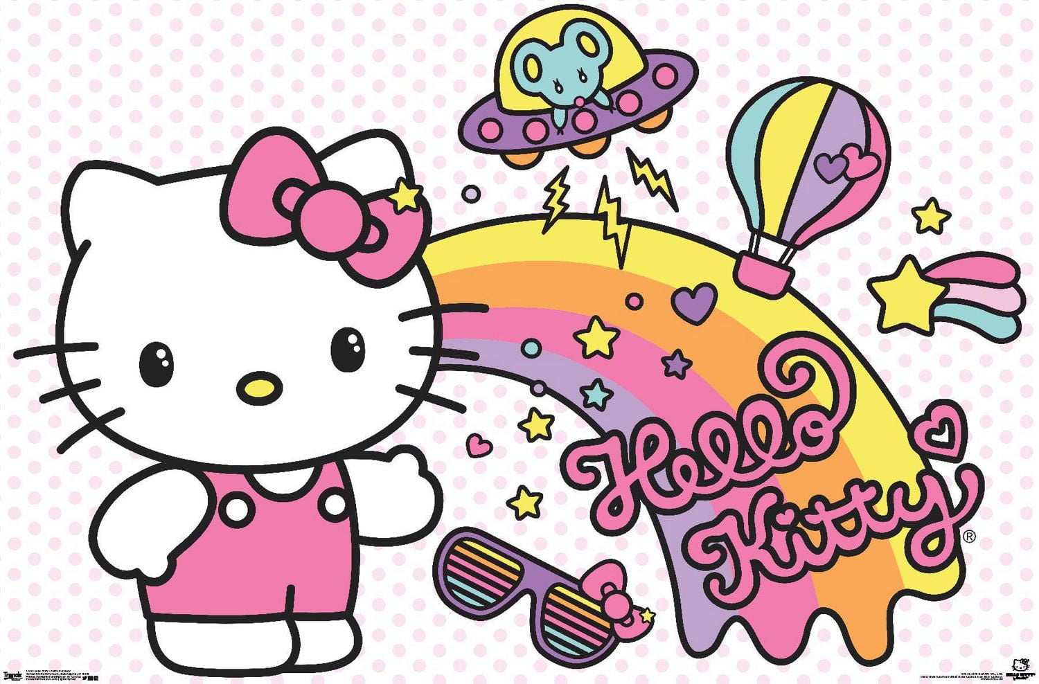 Hello Kitty - Retro Rainbow Wall Poster