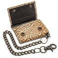 thumbnail image 5 of Real Leather Wallets for Men Trifold Wallet RFID Blocking Chain Wallet with Cobra Snake Texture Leather Brown, 5 of 6