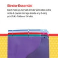 School Smart Poly Binder Pocket Divider, 81/2 x 11 Inches, Assorted