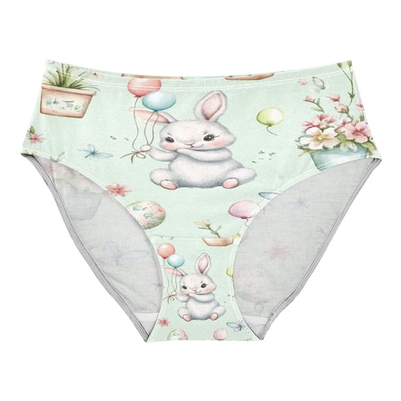 Women's Underwear Cute Bunny Holding Balloons Hipster Panties Underwear for women, X-Small