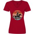 thumbnail image 3 of Inktastic Rodeo Team Roping Cowboy Women's V-Neck T-Shirt, 3 of 5