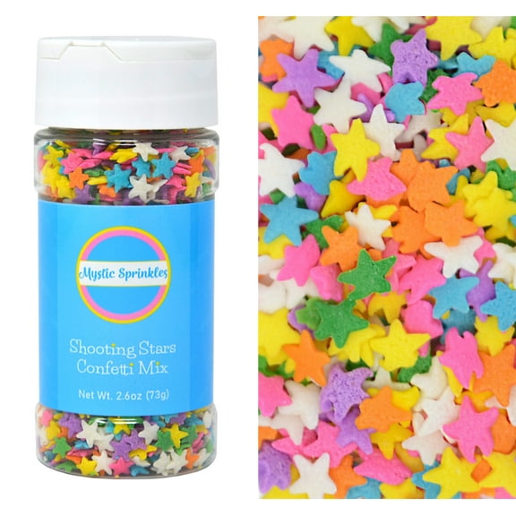 Mystic Sprinkles Shooting Stars Confetti Mix 2.6 Ounce Bottle