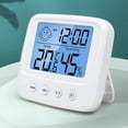 thumbnail image 1 of Termómetro higrométrico interior digital de alta precisión, monitor de temperatura y humidímetro, termohigrometro indicador de nivel de confort con retroiluminación, reloj y función ℃ / ℉, 1 of 5
