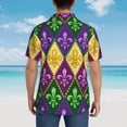 thumbnail image 6 of Daiia Mardi Gras4 Hawaiian Shirt for Men Gentle Cotton Regular Short Sleeve Casual-Small, 6 of 9