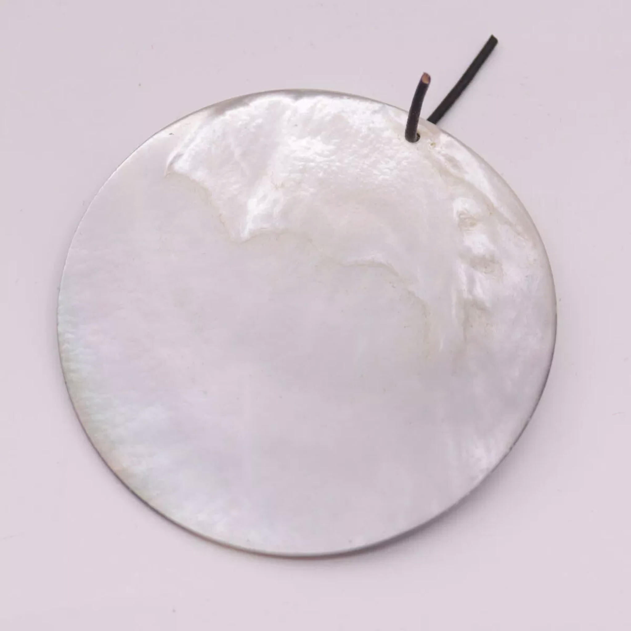 EOEMY 60mm Round Natural Shell Mother Of Pearl Loose Beads For Pendant Making Diy