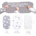 thumbnail image 3 of Bassinet Sheets for Baby Girl & Boy – 3-Pack Soft Fitted Bassinet Sheets, 100% Jersey Cotton, Breathable & Cozy, Fits 32x16x4 Inch Rectangle, Oval & Hourglass Mattresses, 3 of 6