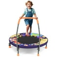 thumbnail image 1 of Gymax 36'' Foldable Kid Trampoline w/ 20 LED Lights Foam Handlebar Padded Safety Cover Purple, 1 of 10