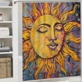thumbnail image 6 of Orinice Sun Faces Stars Bathroom Decor Set Polyester Fabric Shower Curtain with Hooks 60x72, 6 of 7