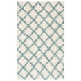thumbnail image 5 of SAFAVIEH Dallas Diamond Geometric Shag Area Rug, Ivory/Seafoam, 6' x 6' Round, 5 of 5
