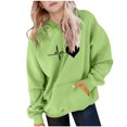 thumbnail image 2 of YUNAFFT Sweat à Capuche Garçons & Filles Manches Longues Cœur Imprimé Automne Hiver Manches Raglan Poche Kangourou Sportif Décontracté, 2 of 6