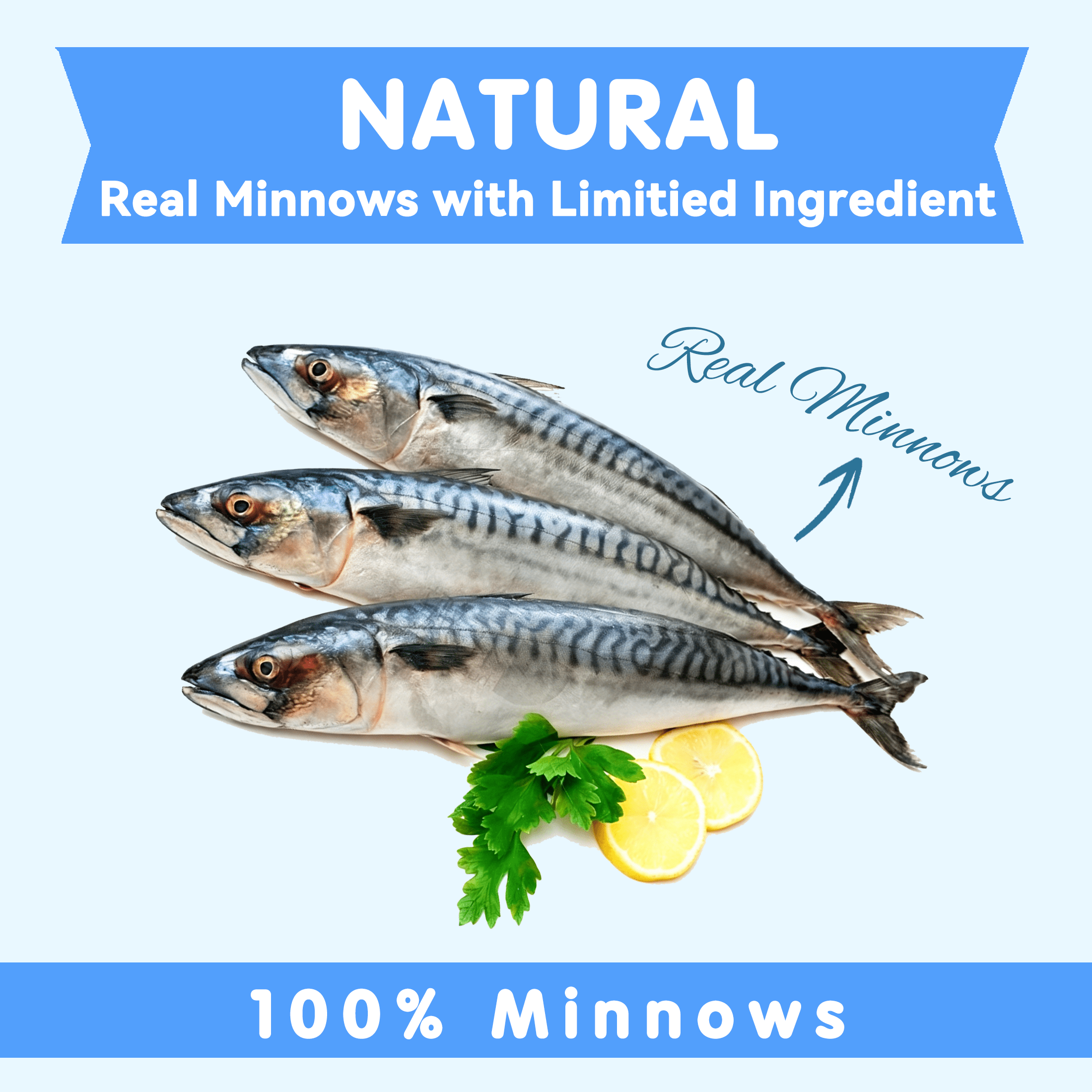 (2 pack) PAWUP Freeze Dried Minnows Dog Treats for Small Medium Large Cats and Dogs, Single Ingredient, Grain Free, Rich in Omega 3 Dog Training Treats, 2.9oz