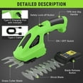 thumbnail image 6 of RELOIVE Hedge Trimmer Cordless,2-in-1 Cordless Grass Shears,7.2V Electric Shrub Trimmer with 2.0 Ah Battery,Green, 6 of 11