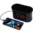 thumbnail image 1 of RCA Dual Alarm Clock Caddy with USB Charging - Black, 1 of 4