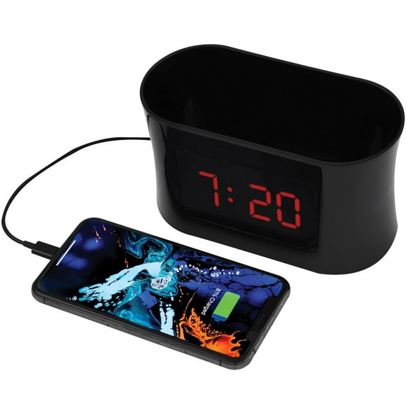 Caddie Réveil Double Réveil RCA avec Recharge USB - Noir