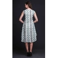 thumbnail image 4 of Bimba Blue Ikat Shibori Women Casual Sleeveless Floral Print Summer Swing Midi Dress-X-Large, 4 of 6