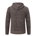 thumbnail image 4 of BXINGOHAI Mens Hoodies Knit Sweater, Full Zip Fleece Cardigan Sweaters Casual Slim Fit Knit Hooded Men Sweater Jacket Today Coffee,L, 4 of 4