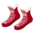 thumbnail image 1 of Calcetines de invierno con empuñaduras para mujer, medias antideslizantes, súper gruesas, suaves, peludas, térmicas, cálidas y acogedoras, forradas de forro polar, para el hogar y Navidad, 1 of 4