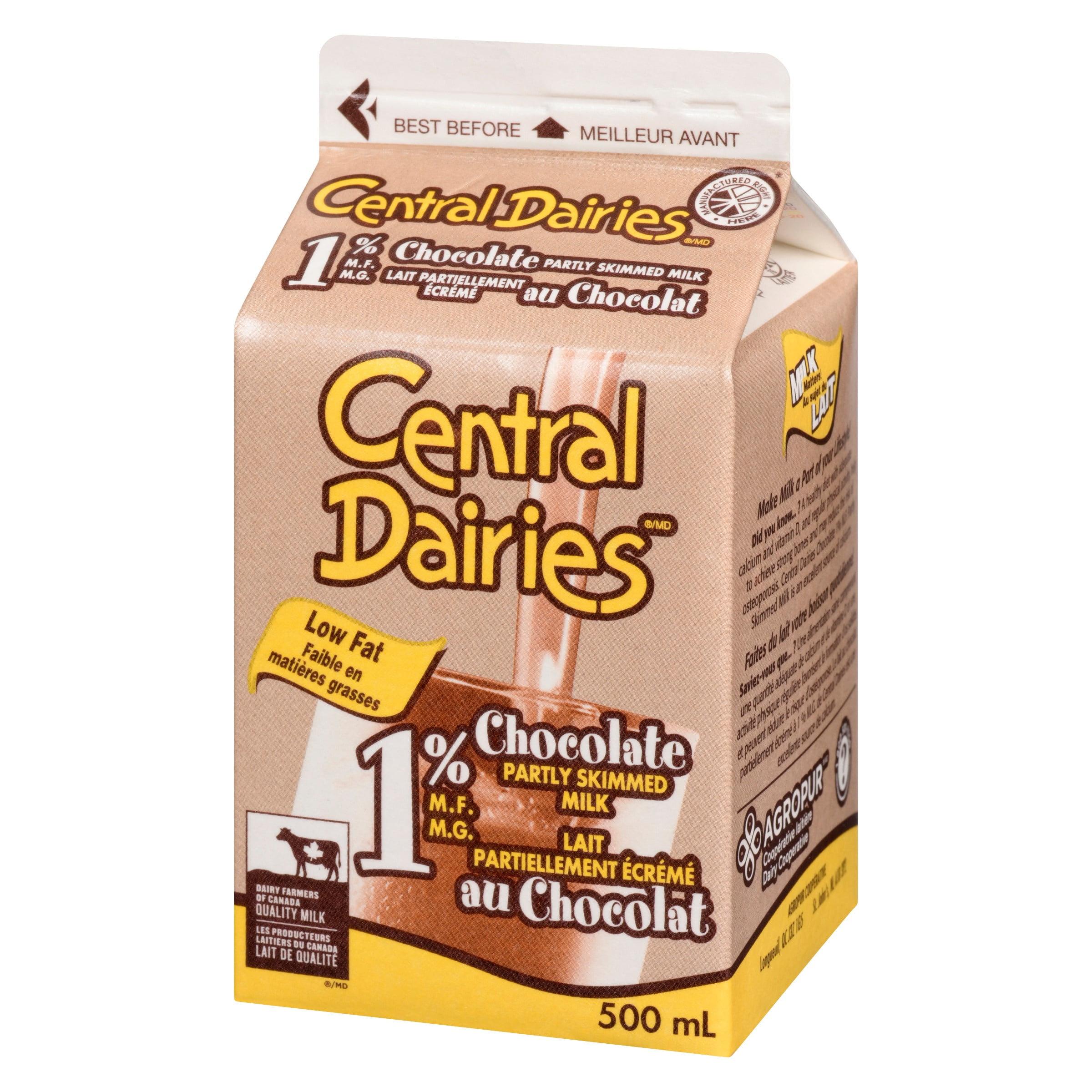 Central Dairies Chocolate Partly Skimmed 1% Milk
