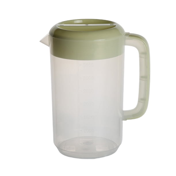 Recipiente para almacenamiento de bebidas con tetera medidora de té con leche de gran capacidad con tapa Jarra de agua fría resistente al calor Jarra de jugo de plástico (2500 ml de color aleatorio)