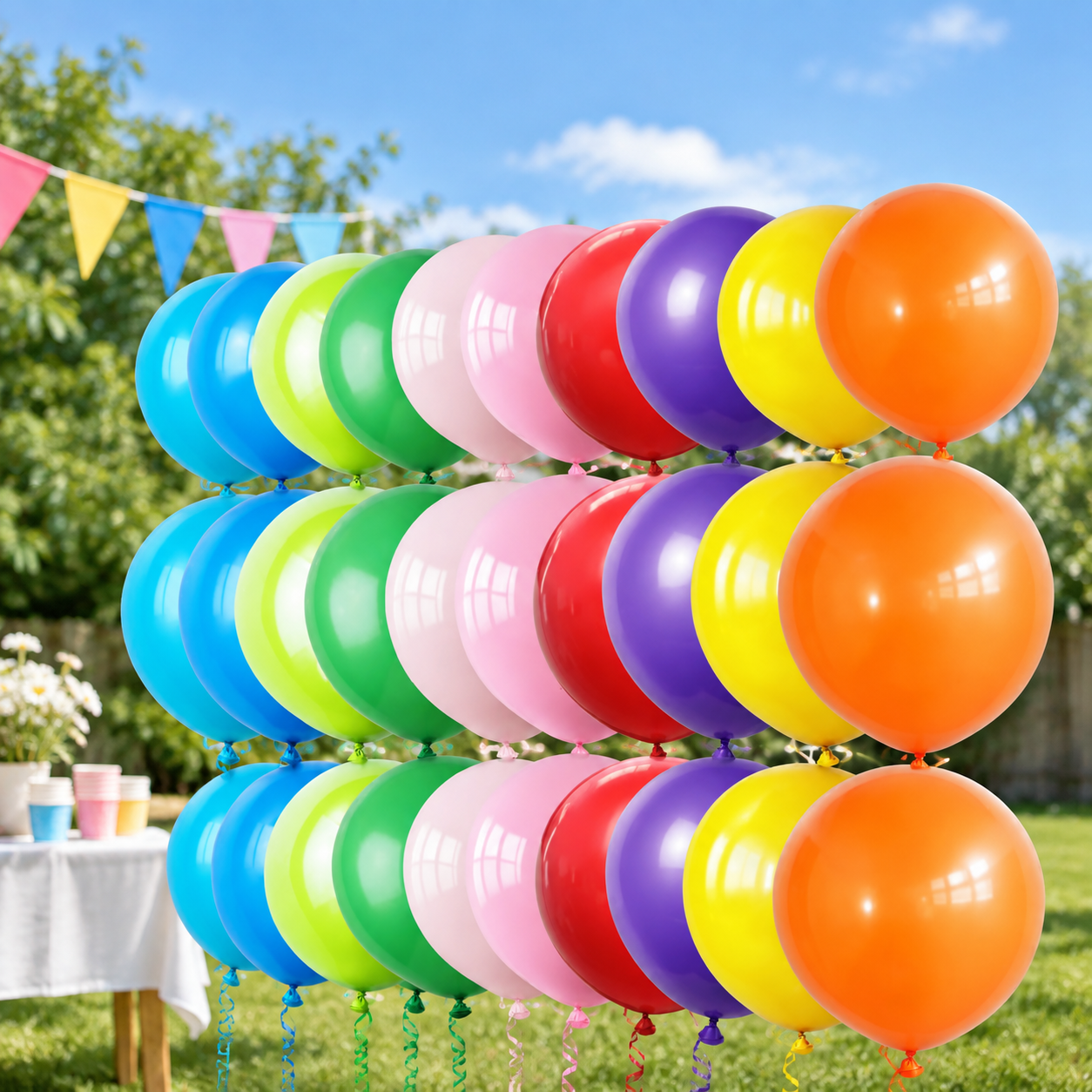 50 Pcs Giant Balloons Kit 18 24 36 Inch Mixed Size Latex pool Balloon With 10 Colors - Party Decoration Supplies for Birthdays Weddings Events