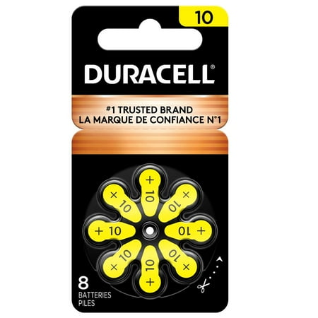 Duracell Hearing Aid Batteries with Easy-Fit Tab, Size 10, 8 Pack