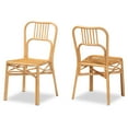 thumbnail image 2 of bali & pari Ivora Rattan BOHO Dining Chairs, Set of 2, Natural Brown, 2 of 9