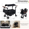 thumbnail image 3 of ICEELF 2-Seater Wagon Stroller for 2 Kids, Reversible Seats, Removable Canopy, Snack Tray, Large Storage, Foldable, Adjustable Double Push Handles, Black, 3 of 10