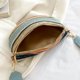 thumbnail image 2 of Bolso de pecho con rayas de arcoíris, Bolso de cintura tejido de paja a la moda, colorido para el trabajo (azul), 2 of 8