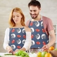 thumbnail image 3 of Blue Football Helmets and Balls Pattern Apron-Garden Aprons for Women with Pockets-Cotton Linen Waterproof Kitchen Cooking Gardening Aprons Adjustable for Kitchen,Cooking,BBQ and Salon 33x27 Inch, 3 of 7